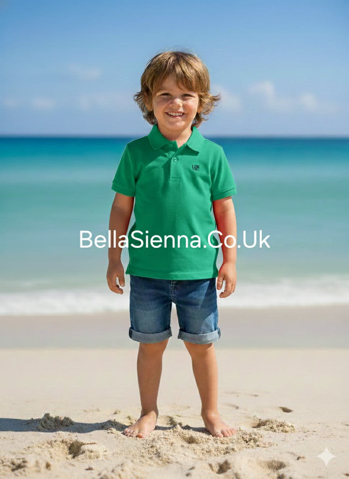 Losan Green Denim Trendy Boys Short Set