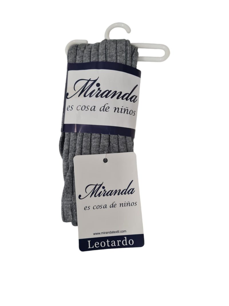 Miranda Thick Ribbed Grey Tights