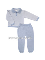 Boys Blue & White Knitted Tracksuit - C7519