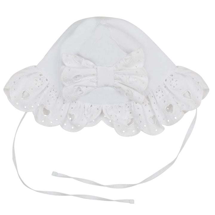 Little A White Broderie Anglaise Sunhat "Jen" - LA24113