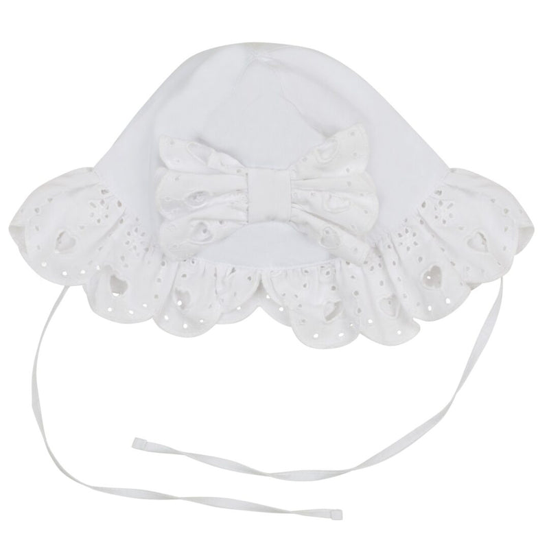 Little A White Broderie Anglaise Sunhat "Jen" - LA24113
