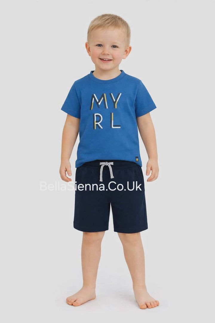 Mayoral Boys Blue T-Shirt & Blue Shorts Set 1710
