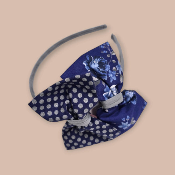 Nini Girls Blue Bow Flower Headband