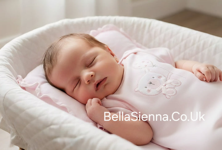 Blues Baby Girls Pink Bear Applique Romper - VV0278