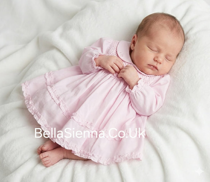 Sarah Louise Pink Hand Smocked Dress & Matching Pants - 013695