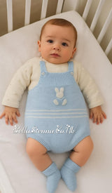 Mac ilusion Baby Boys Knitted Bunny Rabbit Jumper & Romper Set - Nube - 9855