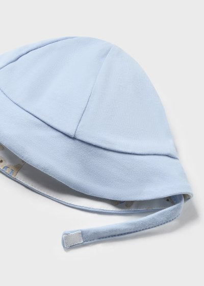 Mayoral Newborn Dungaree Style Bodysuit with Reversible Bucket hat Better Cotton 1616