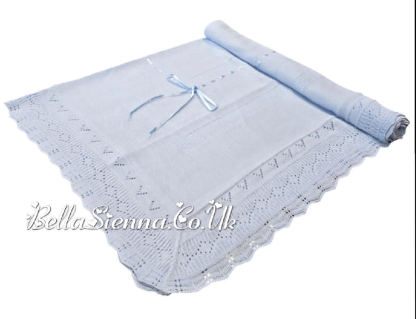 Bella Sienna Baby Blue Fine Knitted Luxury Shawls - 2027