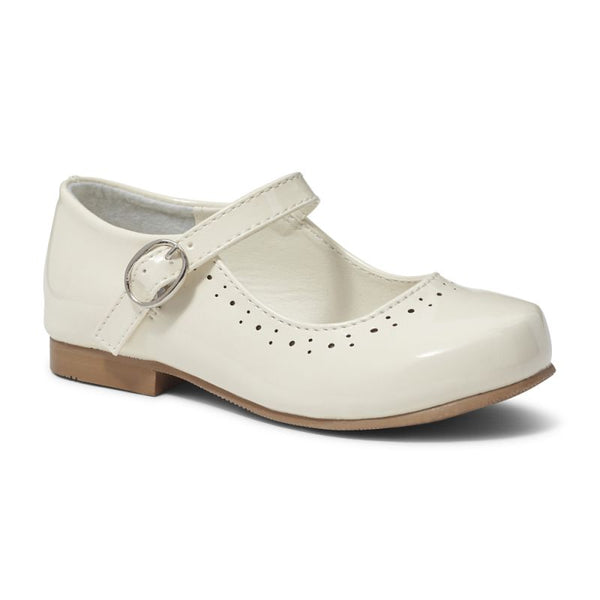 Sevva - Abbey Cream Patent Mary Jane Shoes - Ivory