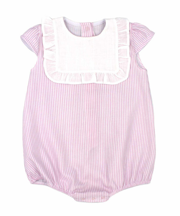 Rapife Girls Pink & White Stripe Romper - 4207
