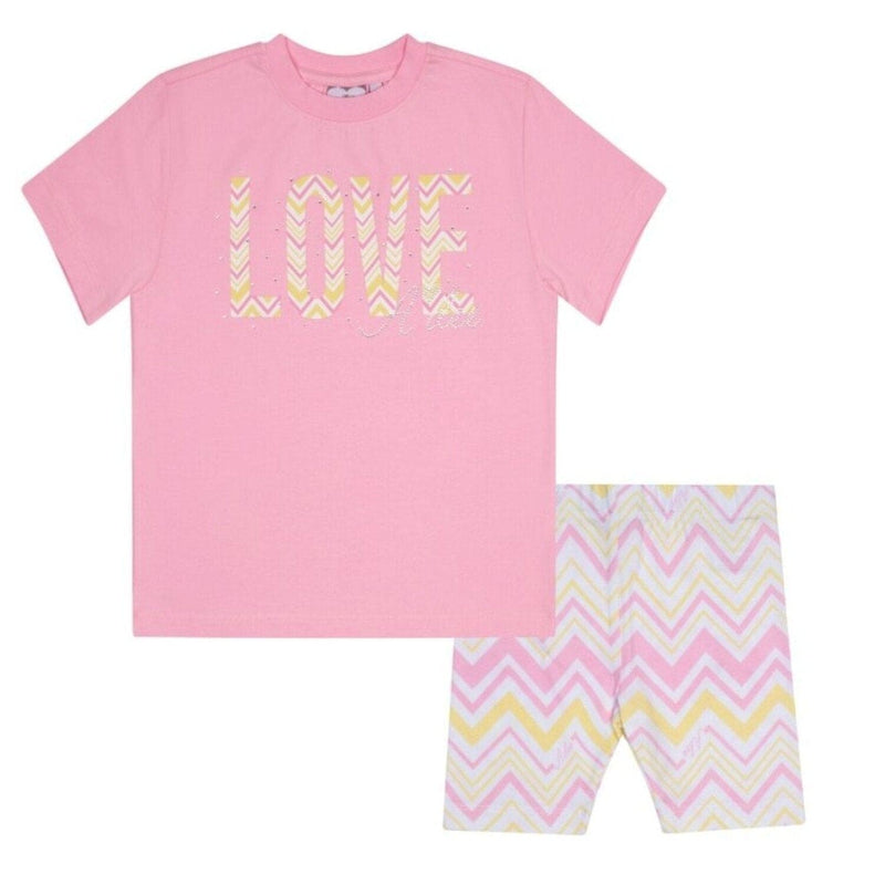 A Dee Chic Chevron "LORAINE" T-shirt & Cycling Shorts Set - S241504