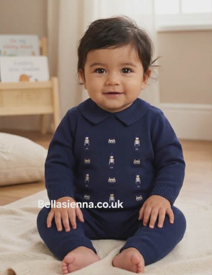 Blue Baby Navy Blue Soldier Two Piece Tracksuit Set - BB0092