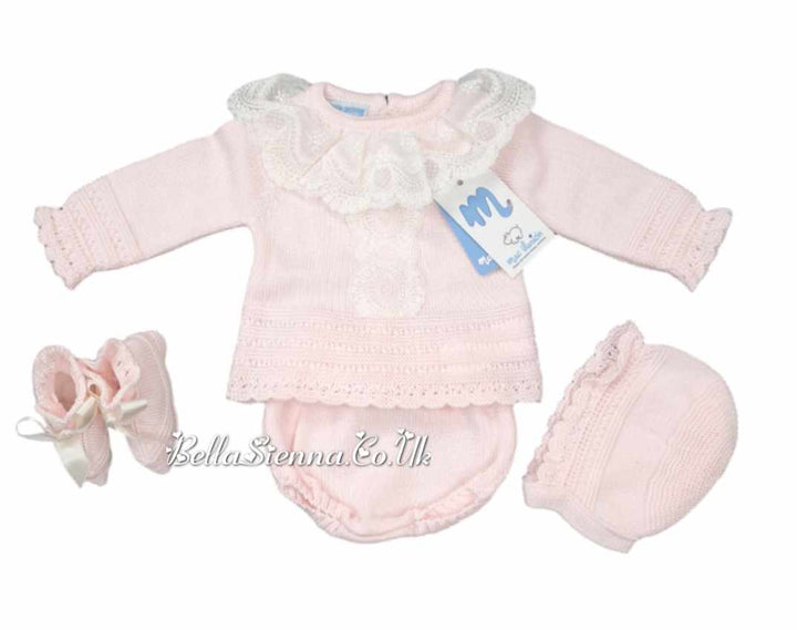 Mac ilusion Pink Four Piece Knitted "Coming Home" Outfit - 9238