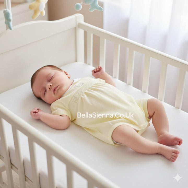 Blues Baby Unisex Lemon Rocking Horse Smocked Romper - BB0400