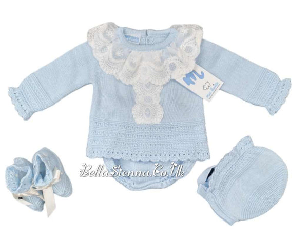 Mac ilusion Blue Four Piece Knitted "Coming Home" Outfit - 9238