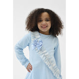 Harris Kids "Alba" Girls Blue Toile Ruffle Tracksuit