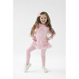Harris Kids "Alba" Girls Pink Toile Ruffle Tracksuit