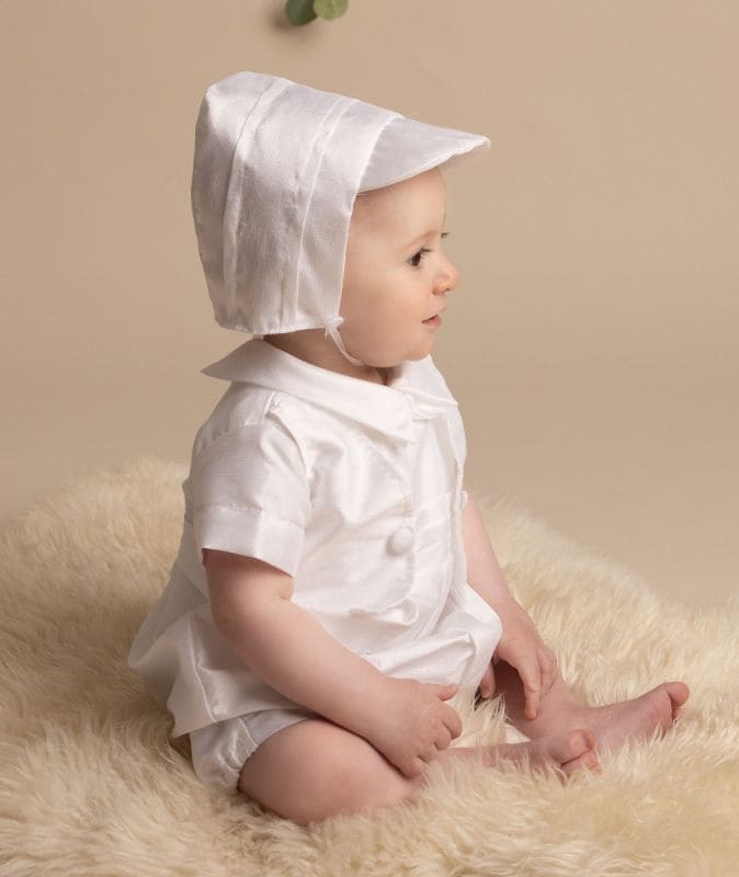 Sevva "ARLO" Boys Christening Outfit With Matching Hat - White