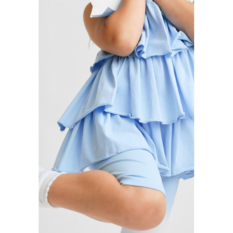 Harris Kids "Ava" Girl's Ruffle Frilly Short Set - Blue