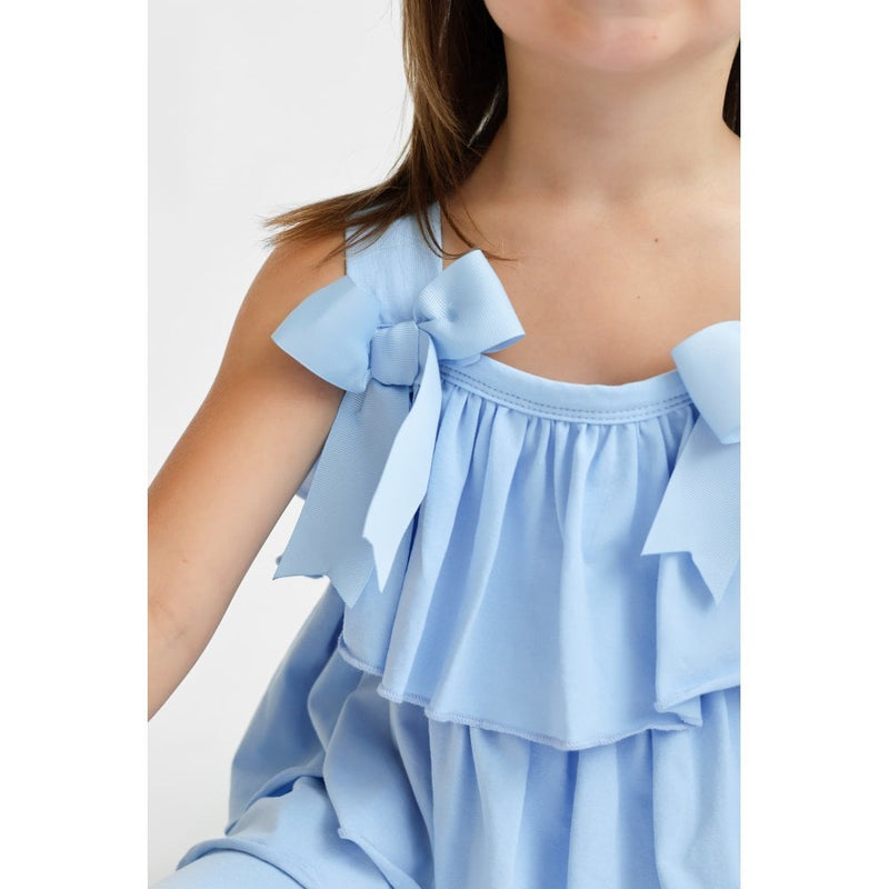 Harris Kids "Ava" Girl's Ruffle Frilly Short Set - Blue