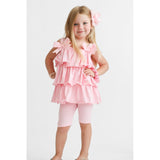 Harris Kids "Ava" Girl's Ruffle Frilly Short Set - Pink