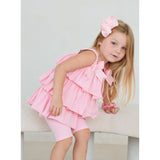 Harris Kids "Ava" Girl's Ruffle Frilly Short Set - Pink