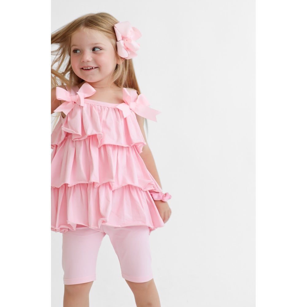 Harris Kids "Ava" Girl's Ruffle Frilly Short Set - Pink