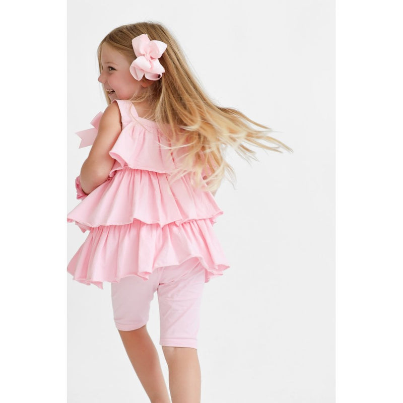 Harris Kids "Ava" Girl's Ruffle Frilly Short Set - Pink