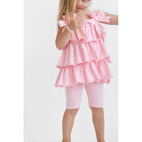 Harris Kids "Ava" Girl's Ruffle Frilly Short Set - Pink
