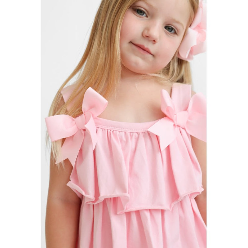 Harris Kids "Ava" Girl's Ruffle Frilly Short Set - Pink