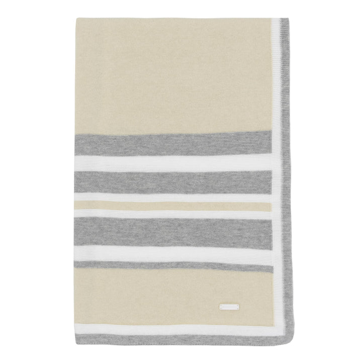 Blues Baby Boys Beige & Grey Knitted Blanket - Shawl - BB2129