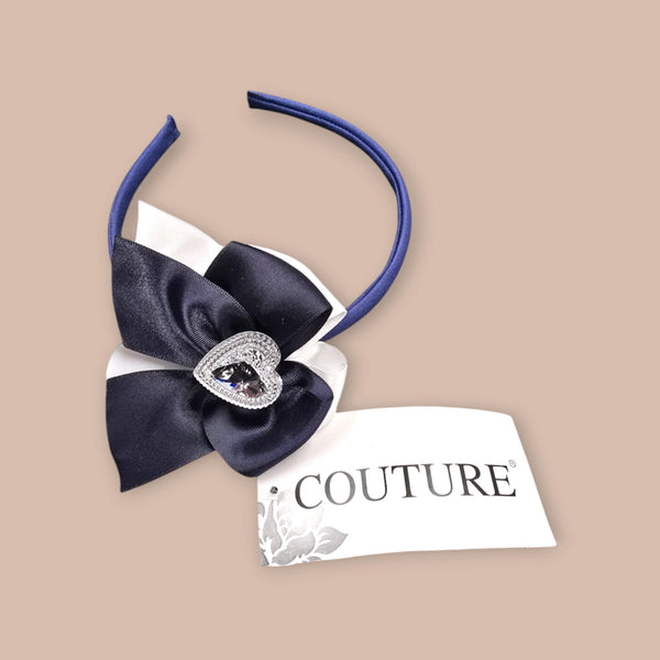 Couture Girls Navy And White Bow Headband