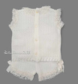 Nini Baby Girls Fine Open Knit Ivory Summer Set