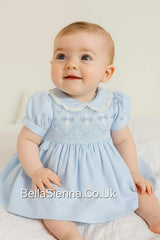 Naxos Girls Blue Smocked Dress 7623