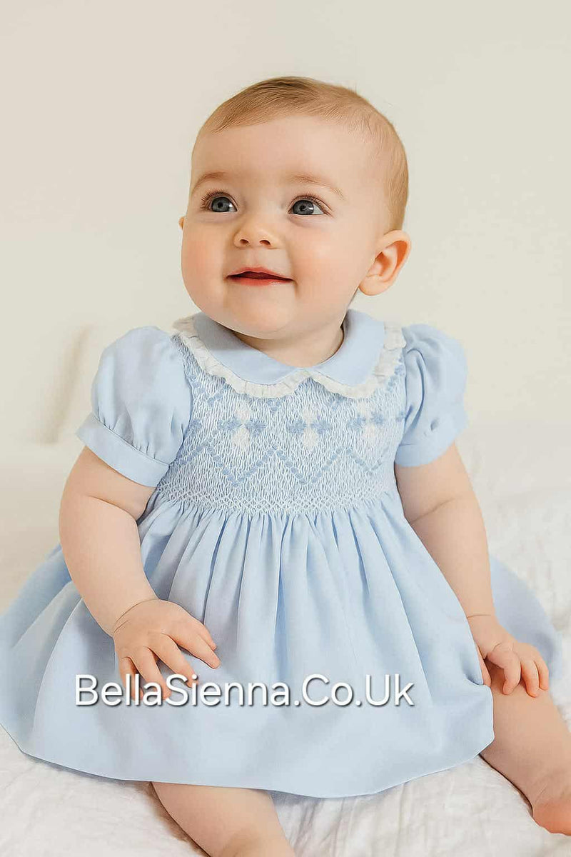 Naxos Girls Blue Smocked Dress 7623