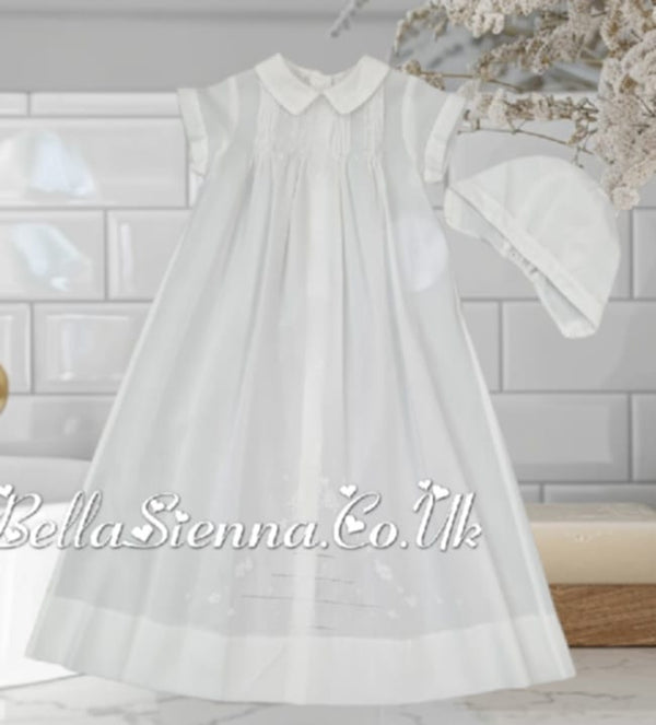 Sarah Louise Beautiful Baby Boys Christening Smocked Robe & Cap