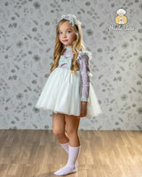 Abuela Tata Lilac & Green Tulle Ballerina Dress - 2599400