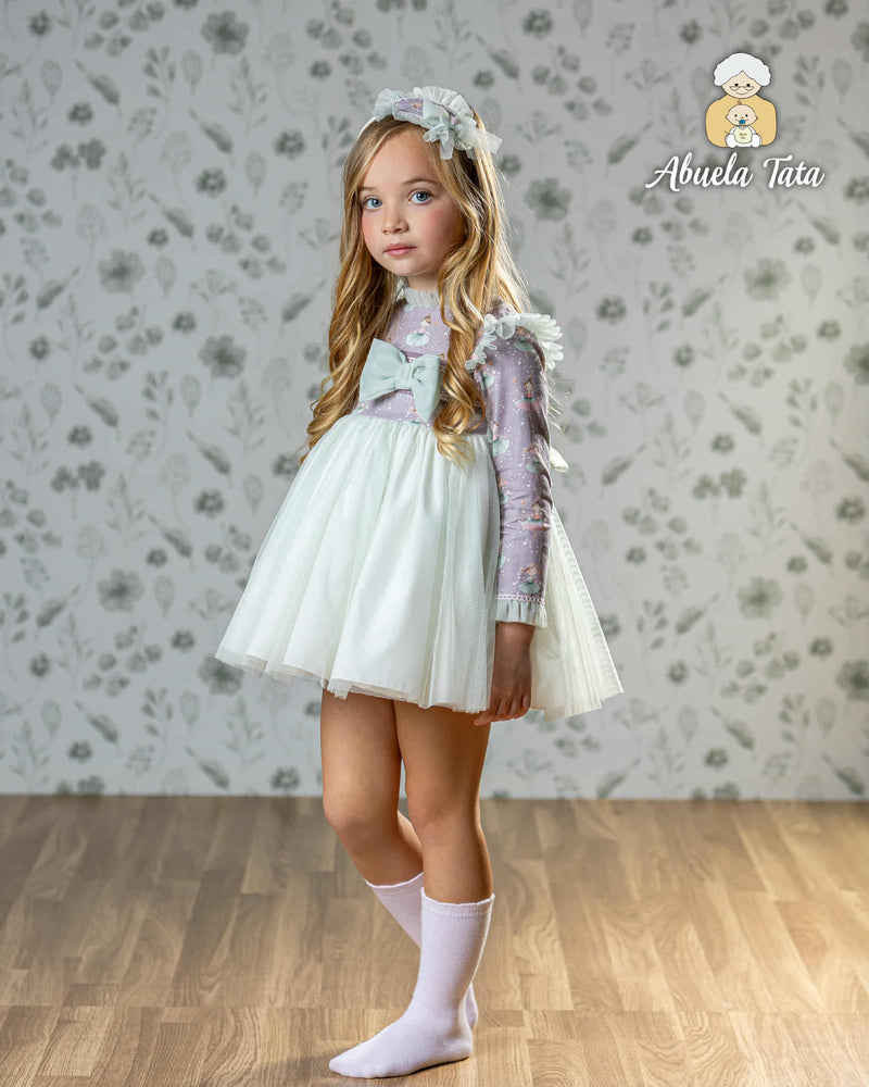 Abuela Tata Lilac & Green Tulle Ballerina Dress - 2599400