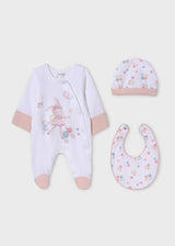 Mayoral Baby Girls 3 Piece Gift Set - Babygrow, Bib & Hat - 9448