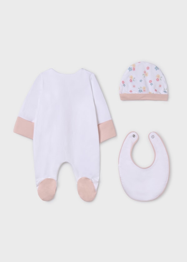 Mayoral Baby Girls 3 Piece Gift Set - Babygrow, Bib & Hat - 9448