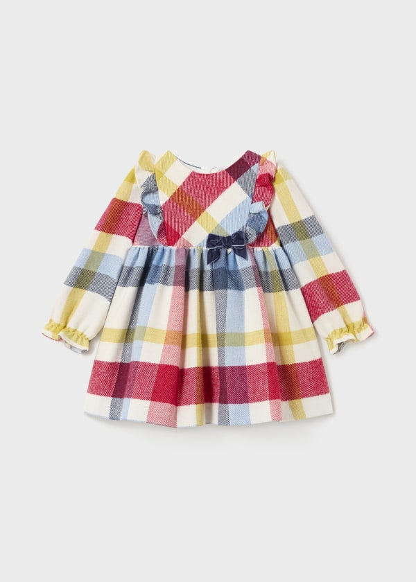 Mayoral Long Sleeved Plaid Dress -  2983 - Tinta