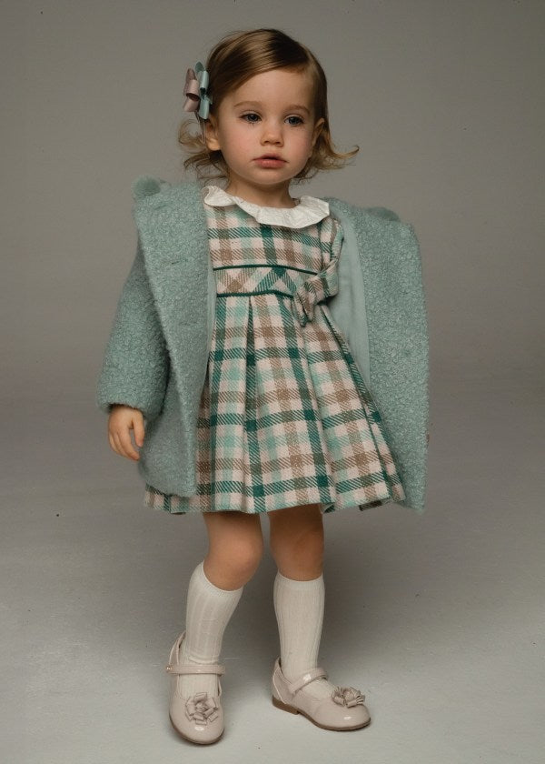 Mayoral Girls Long Sleeved Pink Plaid Dress - 2903