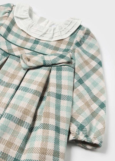 Mayoral Girls Long Sleeved Pink Plaid Dress - 2903