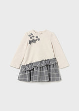 Mayoral Ivory & Grey Combined Dress - 2980