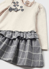 Mayoral Ivory & Grey Combined Dress - 2980