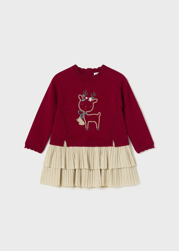 Mayoral Baby Combined Tricot Christmas Dress -2911