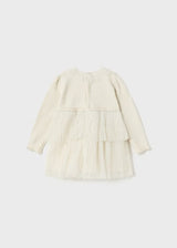 Mayoral Ivory & Gold Sparkle Dress - 2979