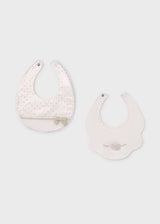 Mayoral Baby Set of 2 Waterproof Embroidered Bibs - Natural - 9486