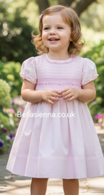 Sarah Louise Pink Smocked Girls Summer Dress 011852