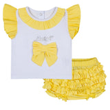 Little A Lemon & White "JAZZY" Poplin Jam Pants Set - LA24106